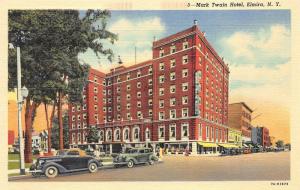Elmira New York 1940s Postcard Mark Twain Hotel