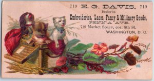 1870s-80s E.G. Davis Washington, DC Embroideries, Fancy Goods Trade Card F217