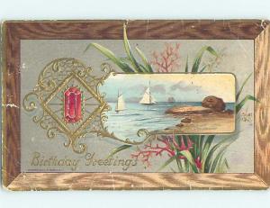 Bent Divided-Back NAUTICLA THEME - SAIL BOATS NEAR THE SHORE o7149