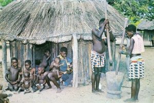 Tonka Rhodesia Rhodesian Tribal Life Africa African Old Tribe Hut Rare Postcard