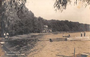 Crooked Lake Indiana Long Beach Scenic View Real Photo Postcard AA20868