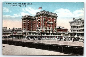 c1910 ATLANTIC CITY NJ CHALFONTE HOTEL AND HADDON HALL STREET  POSTCARD P2045