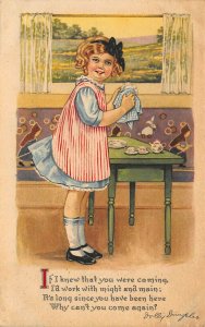 Dolly Dimples Doing The Dishes Poem Grace Drayton Artist Postcard