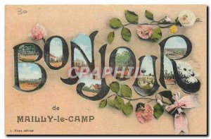 Old Postcard Hello Mailly Camp Militaria