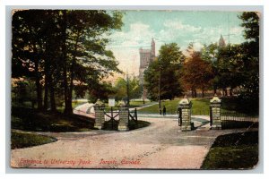 Vintage 1908 Postcard Entrance to University Park & Skyline Toronto Canada