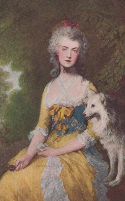 Gainsborough Mrs Robinson Old Antique Painting Rare Oilette Postcard