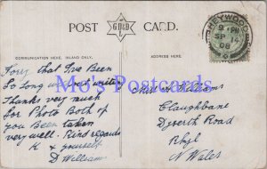 Genealogy Postcard - Williams, Claughbane, Dyserth Road, Rhyl, Wales  GL2024