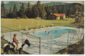 Rafter Six Guest Ranch, Swimming Pool, Seebe, Alberta, Canada, 1940-1960s