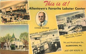 Postcard Pennsylvania Allentown Cossie Snyder's Corner restaurant  PA24-2592