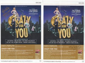 Crazy For You 2x Hand Signed Folded Theatre Flyer s