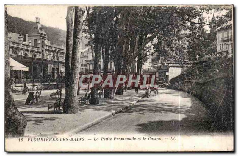 Old Postcard Plombieres Les Bains Little Promenade and Casino