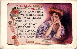 VINTAGE POSTCARD EARLY VALENTINE SERIES CARD UNPOSTED PRINTED c. 1907-1908