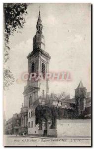 Postcard Old Church Saint Gery Cambrai