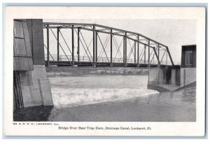 c1960s Bear Trap Dam And Gates Drainage Canal View Lockport IL Unposted Postcard