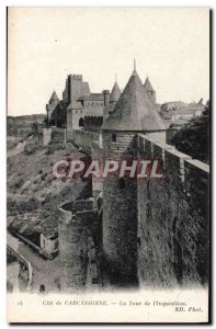 Old Postcard From Carcassonne Tower & # 39Inquisition