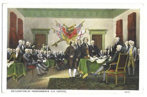 Declaration of Independence, U.S. Capitol, unused American Art Colored