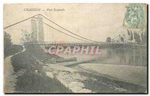 Postcard Chaussin Old Suspension Bridge