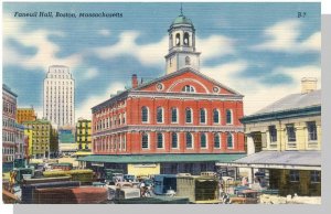 Beautiful Boston, Massachusetts/MA Postcard, Faneuil Hall, 1940's?