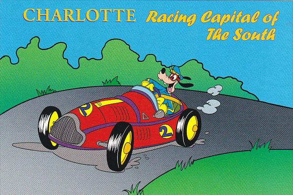 Humour Goofy In Race Car Charlotte Racing Capitol Of The South