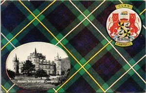 Campbell Clan Tartan Inverary Seat Of The Campbells Artotype Postcard G7