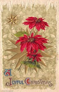 Christmas A Joyful Christmas  Poinsettias, Winsch, Vintage PC U4813