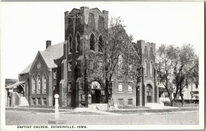 View of Baptist Church, Estherville IA Vintage Postcard E60