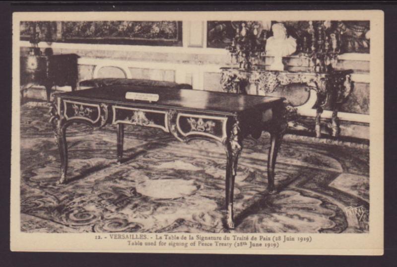 Table Used to Sign Peace Treaty 1919,Versailles,France BIN