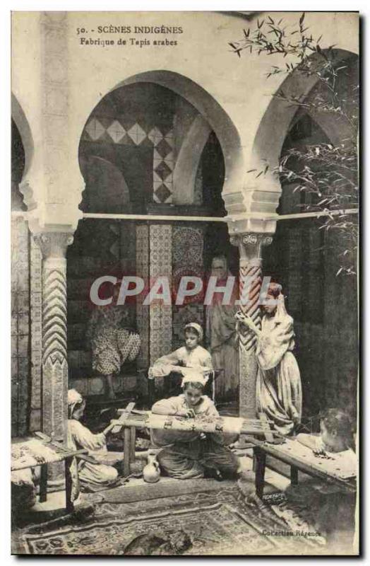 VINTAGE POSTCARD Scenes Indigenes Manufactures Arab Carpets