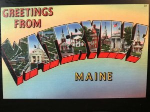 Vintage Postcard 1930-1945 Greetings from Waterville Maine