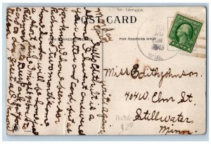 Stillwater MN Postcard Camera Snap Shot Flowers Taken Couple 1913 Posted Antique