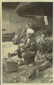 japan, Beautiful Geisha Women Nursing, Breastfeeding (1910s) RPPC Postcard