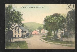 WARNER NEW HAMPSHIRE NH B&M RAILROAD DEPOT TRAIN STATION VINTAGE POSTCARD