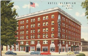 Olympia WA Hotel Olympian Washington Unused Linen Postcard G24 