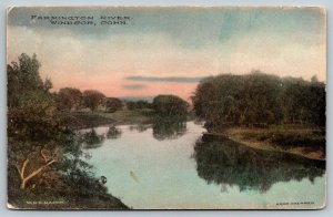 Hand Colored 1910  Farmington River  Windsor  Connecticut   Postcard