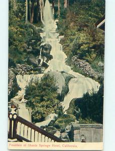 Div-Back FOUNTAIN AT SHASTA SPRINGS HOTEL IN DUNSMUIR By Mt. Shasta CA Q6713