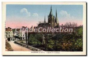 Postcard Old Dourdan The Church And The Castle