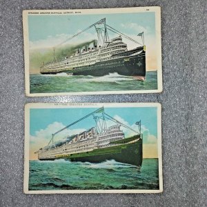 Greater Buffalo Detroit Michigan postcard lot Steamer ship postcard the 