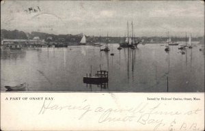 Onset Massachusetts MA View of Bay Ships Schooners Cape Cod c1910 Postcard