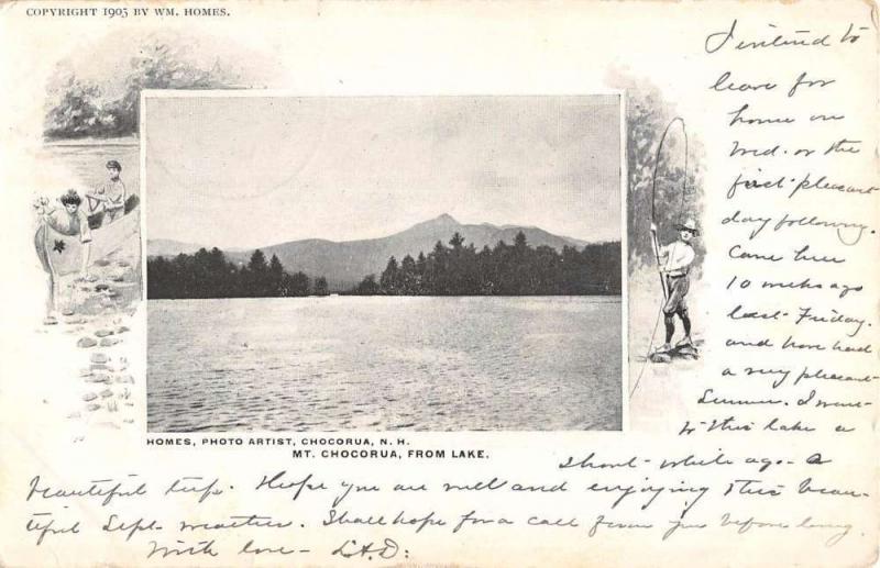 Chocorua New Hampshire Mountain Lake Waterfront Antique Postcard K85414