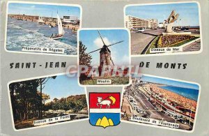 Modern Postcard Saint Jean de Monts Vendee Preparations of regattas Seabirds ...