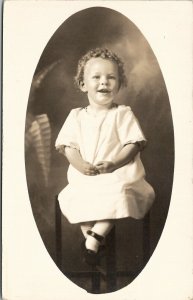 RPPC Darling Child Curly Hair Clare B Palmer 1913 Postcard V12