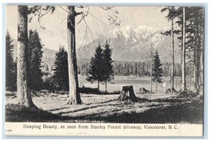 Sleeping Beauty Seen From Stanley Forest Driveway Vancouver BC Canada Postcard