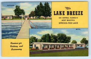 ST. CLOUD, Florida FL ~ Roadside LAKE BREEZE MOTEL Osceola County 1950s Postcard