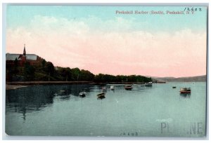 Peekskill New York Postcard Peekskill Harbor South Boat Lake River 1910 Souvenir