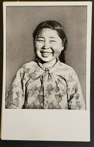 Mint Vintage Greenland Polar Greenland School Girl Photo Real Picture Postcard