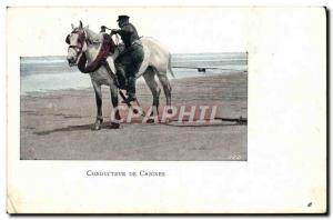 Old Postcard Driver Cabins Horse