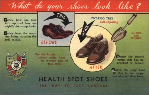 Linen Advertising Health Spot Shoes Nice Color Postcard