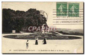 Postcard Old Saint Germain En Laye Le Rond Point des Roses and Terreasse