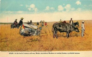 Postcard Spain Modern Agriculture Scenes International Harvester 23-5462