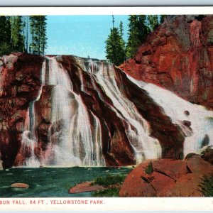 c1910s Yellowstone Park, WY Gibbon Water Fall 84 FT J.E Haynes Photo #10088 A226